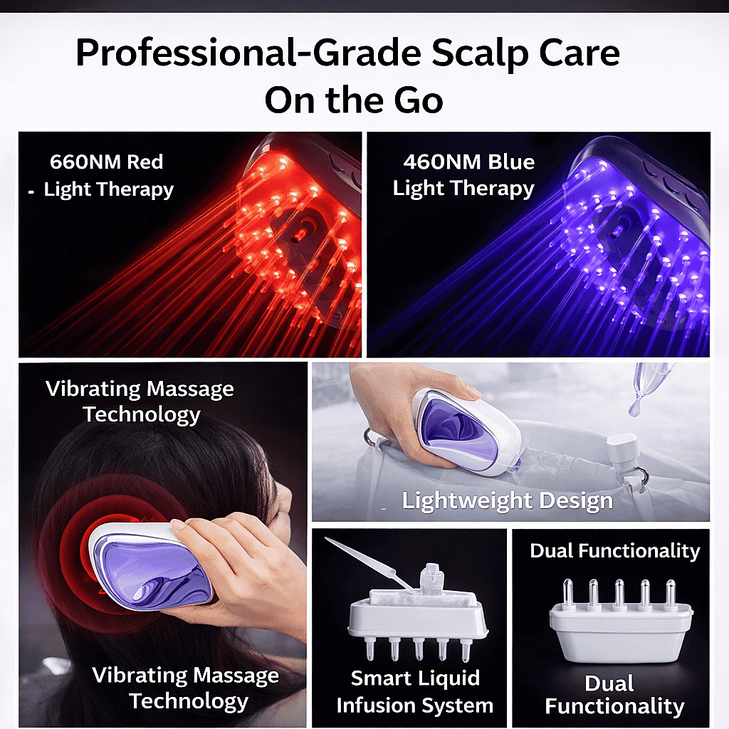 Beautech Red & Blue Light Therapy Hair Comb for Hair Growth & Scalp Care